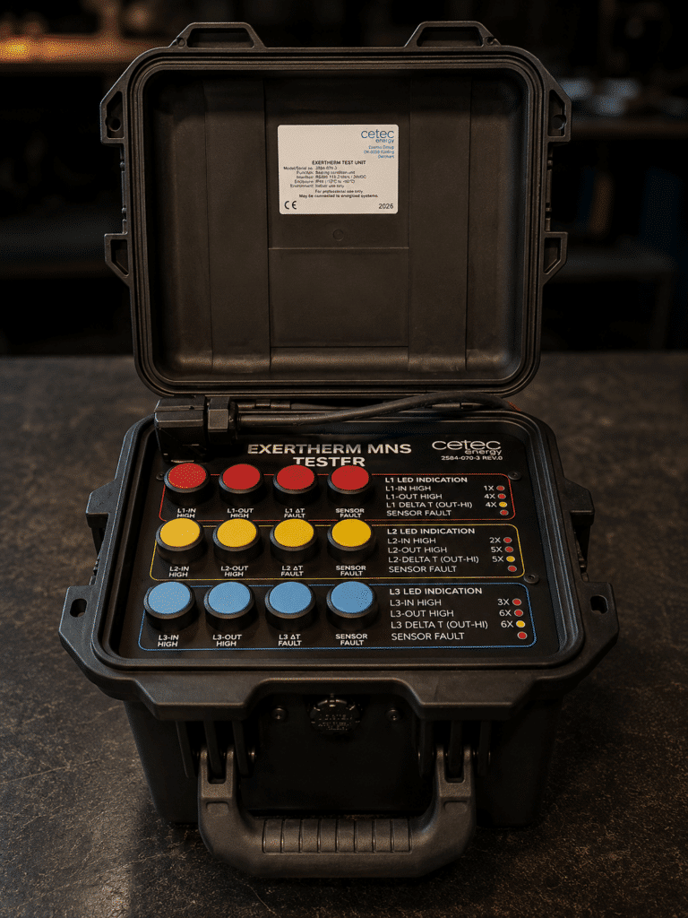 Exertherm MNS Tester for simulating temperature faults and verifying monitoring functions
