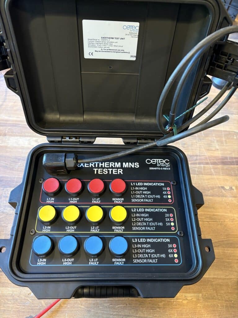 Exertherm MNS Tester for simulating temperature faults and verifying monitoring functions